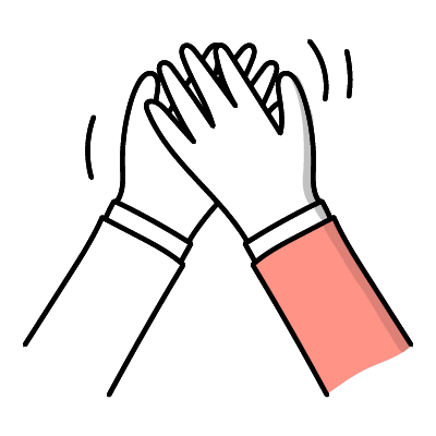 Cartoon hands high fiving